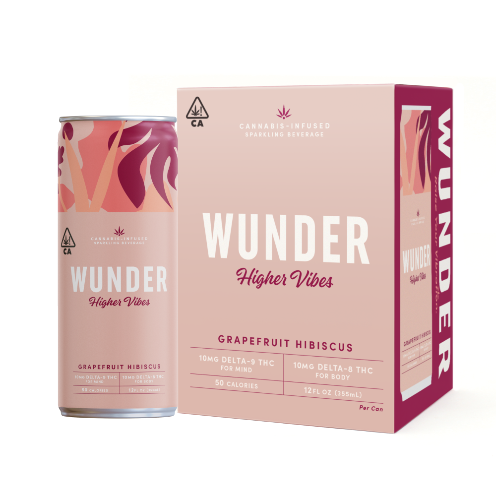 Higher Vibes Grapefruit Hibiscus 4pk (10mg THC/10mg Delta-8)